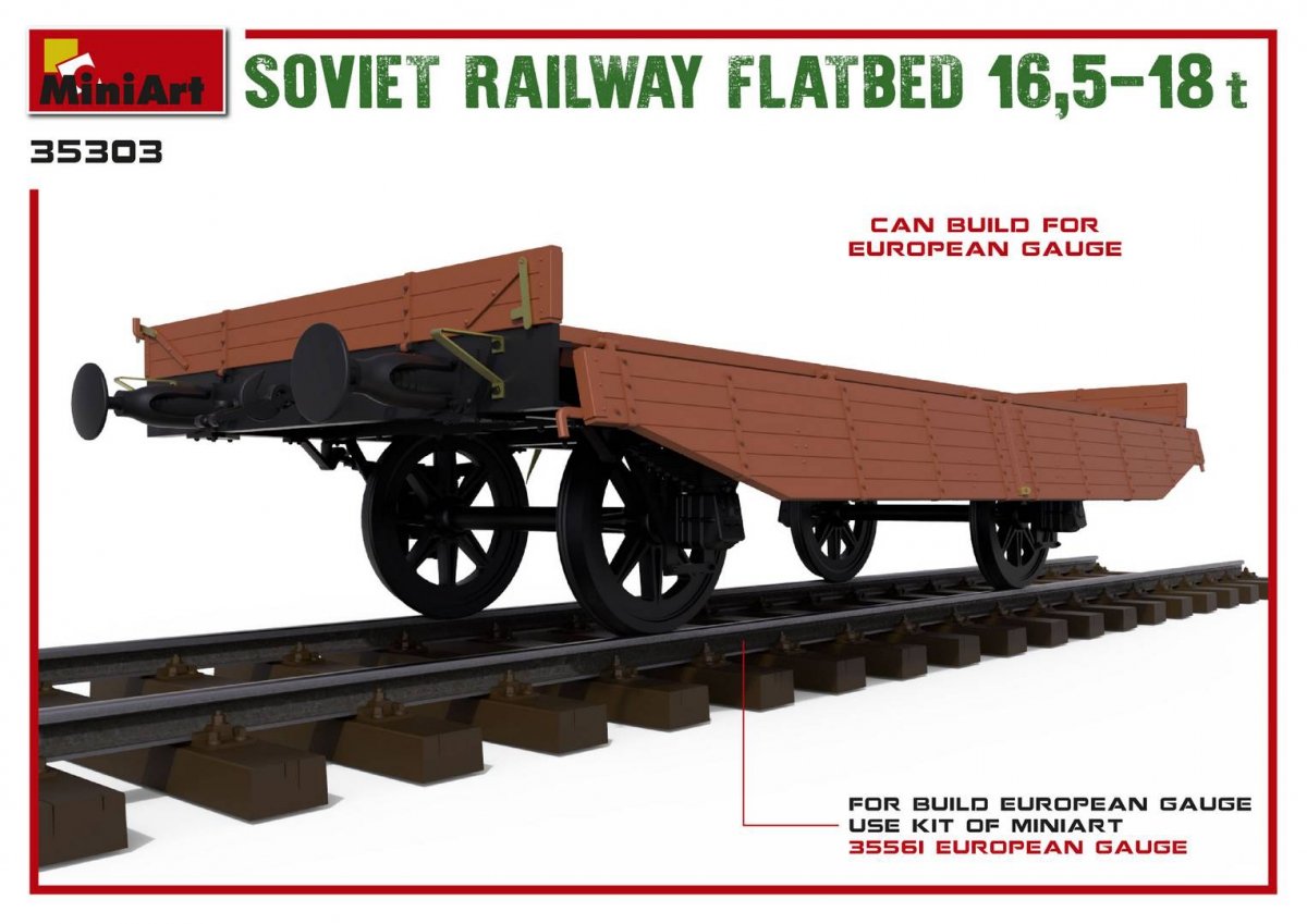 MiniArt 35303 Soviet Railway Flatbed 16.5-18t (1/35) – immagine 7