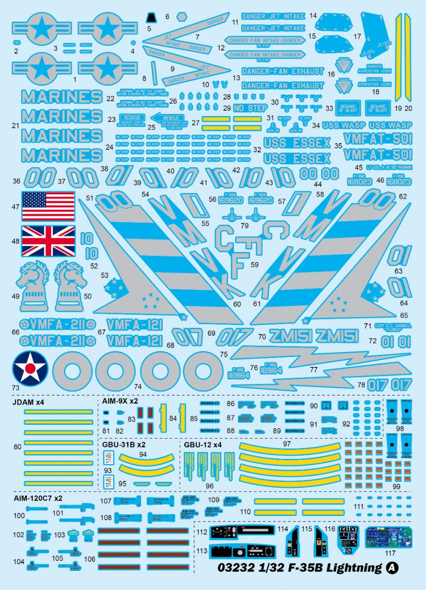 Trumpeter 03232 F-35B Lightning 1/32 – immagine 6