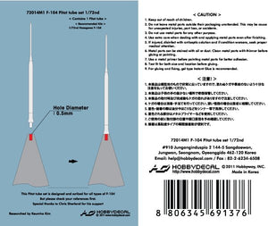 HobbyDecal MT72014V1 F-104 Pitot tube set 1/72 – Bild 2