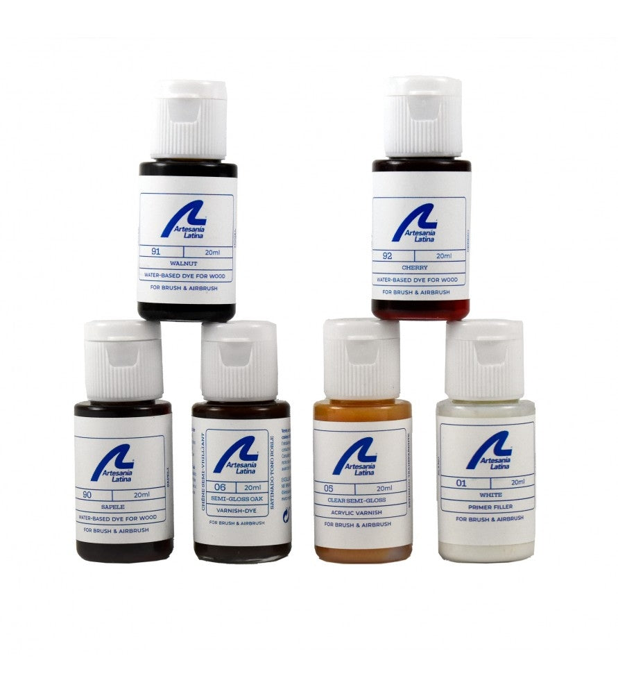 ARTESANIA LATINA 277PACKB3 Zestaw farb akrylowych 6x20 ml - bejce i lakiery do drewna