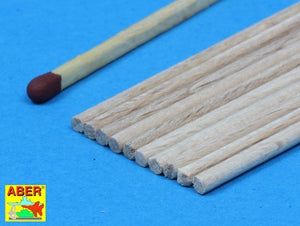 Aber WR2 Wood round rods 2.00 mm length 250 mm x 10 pcs. – Bild 3