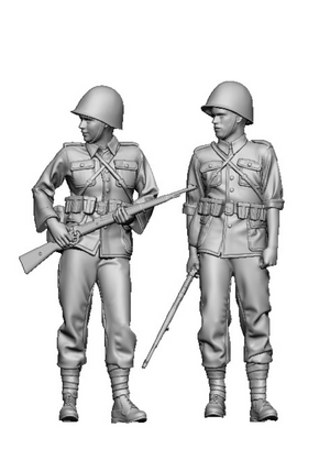 Glowel Miniatures 35945 Polish infranty standing (2 Figures, 3D Printed) 1/35