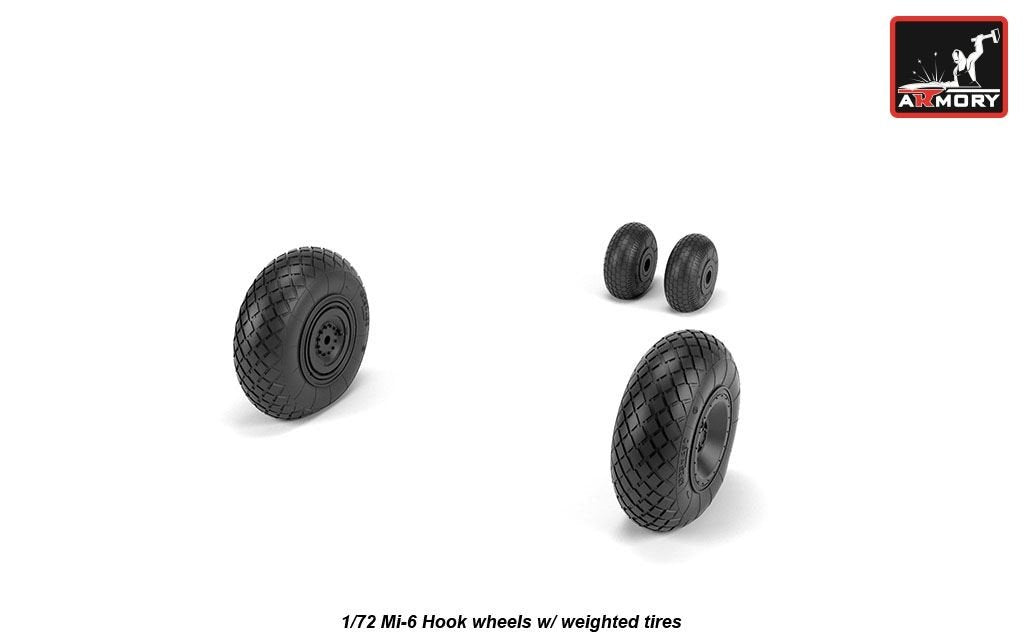 Armory Models AW72058 Mil Mi-6 Hook wheels w/ weighted tires 1/72 – image 4
