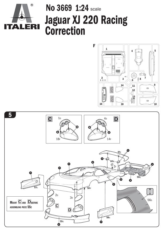 Italeri 3669 Jaguar XJ 220 Racing 1/24 – obrázek 5