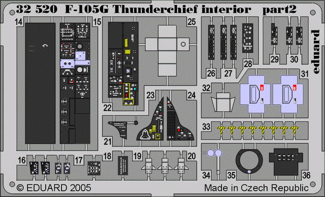 Eduard 32520 F-105G interior 1/32 TRUMPETER – obrázek 4
