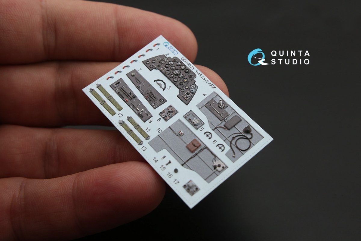 Quinta Studio QD48023 La-9 3D-Printed &amp;amp; colored Interior on decal paper (for ARK kit) 1/48 – image 3