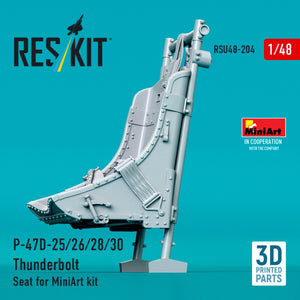 RESKIT RSU48-0204 P-47D-25/26/28/30 Thunderbolt Seat for MiniArt kit (3D Printed) 1/48