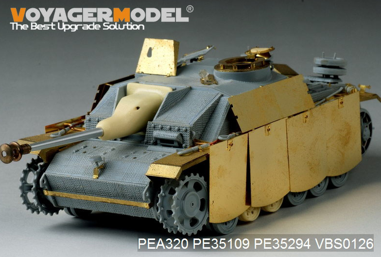 Voyager Model PEA320 WWII German StuG.III Ausf.G Final version Pivot-Mounting Swinging Type Hull Side Armor Skirts (For DRAGON) 1/35 – obrázek 2