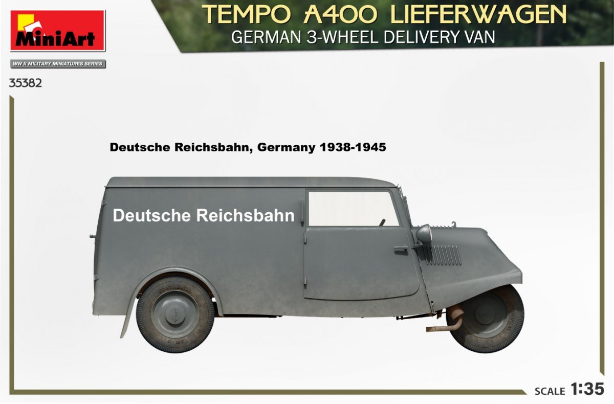 MiniArt 35382 TEMPO A400 LIEFERWAGEN. GERMAN 3-WHEEL DELIVERY VAN 1/35 – Bild 5
