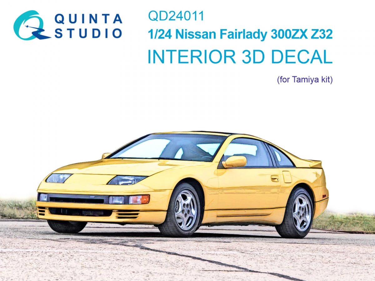 Quinta Studio QD24011 Nissan Fairlady 300ZX Z32 3D-Printed &amp;amp; colored Interior on decal paper (Tamiya) 1/24