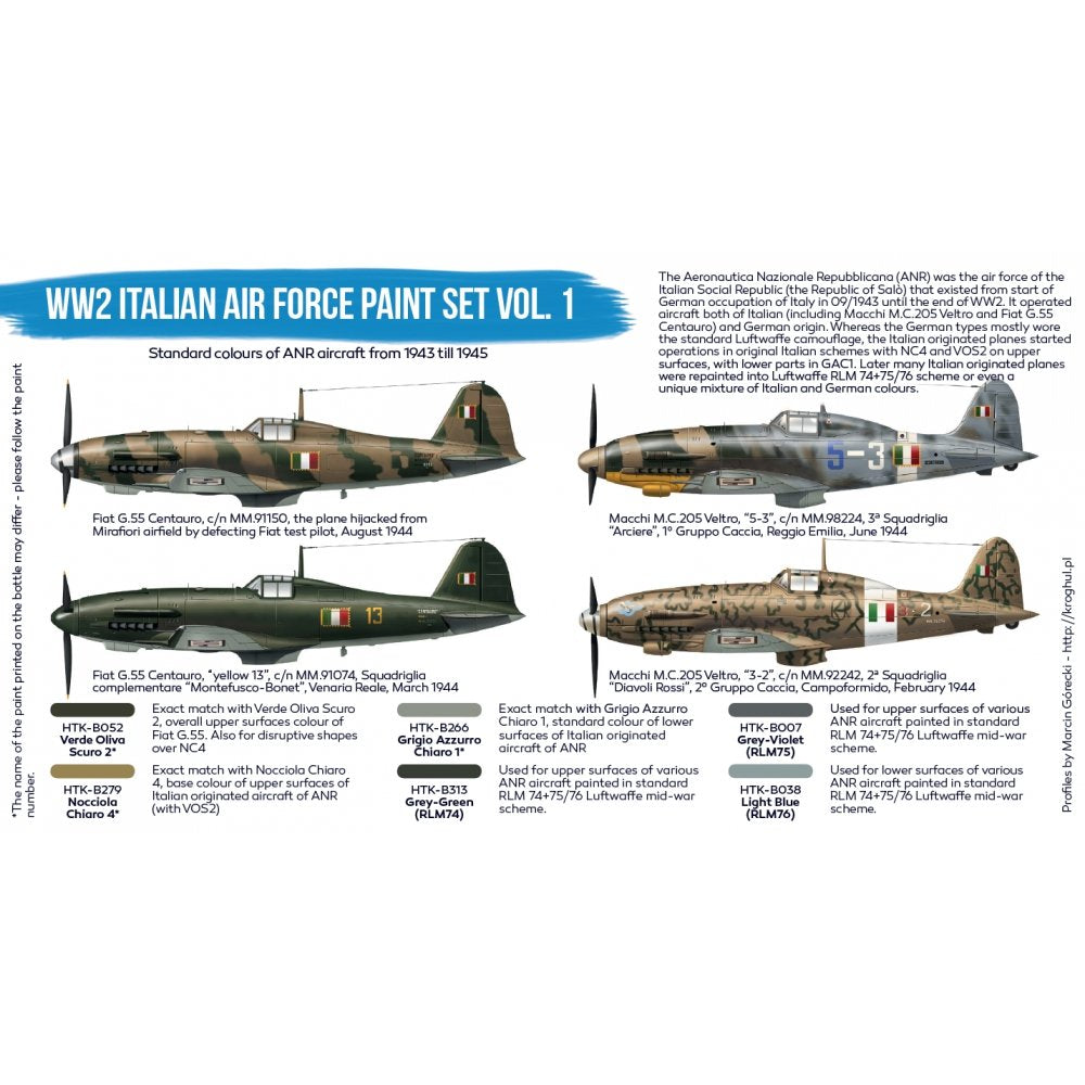 Hataka HTK-BS103 “WW2 Italian Air Force Paint set vol. 1&amp;quot; (6x17ml) – zdjęcie 3