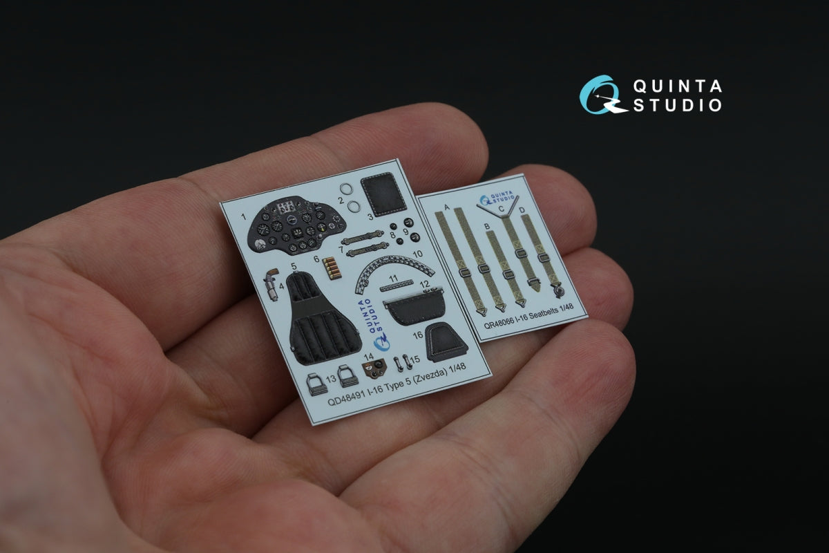 Quinta Studio QD48491 I-16 3D-Printed colored Interior on decal paper (for Zvezda kit) 1/48 – image 9