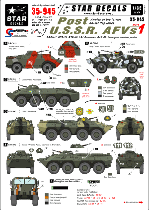 Star Decals 35-945 Post USSR AFVs 1 1/35