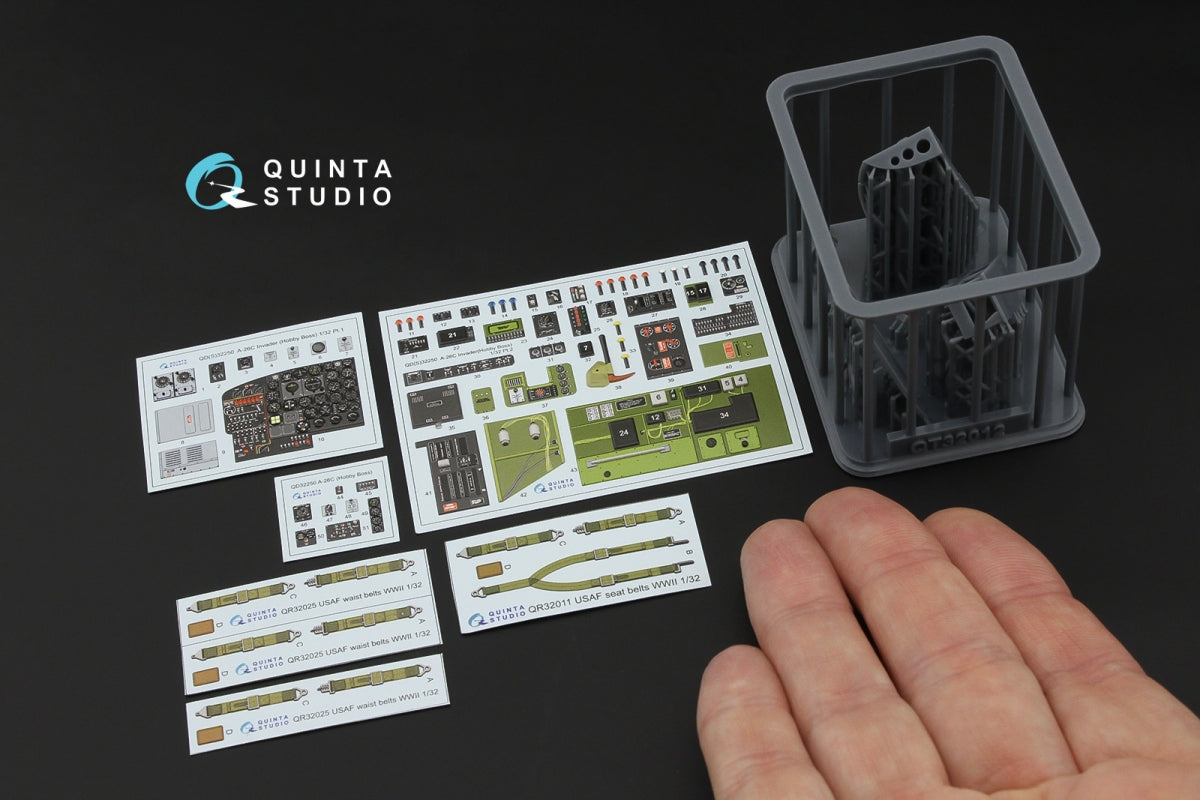 Quinta Studio QD+32250 A-26C Invader 3D-Printed &amp;amp; colored Interior on decal paper (Hobby Boss) (with 3D-printed resin parts) 1/32 – image 2