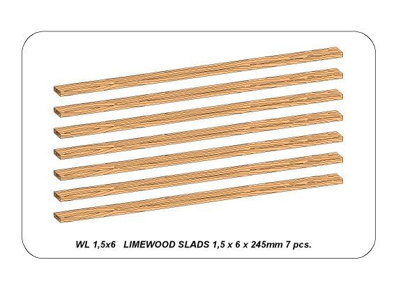 Aber WL1.5x6 Wooden strips 1.5x6x245 mm 7 pcs