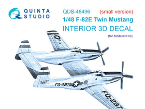 Quinta Studio QDS-48496 F-82E Twin Mustang 3D-Printed colored Interior on decal paper (Modelsvit) (Small version) 1/48