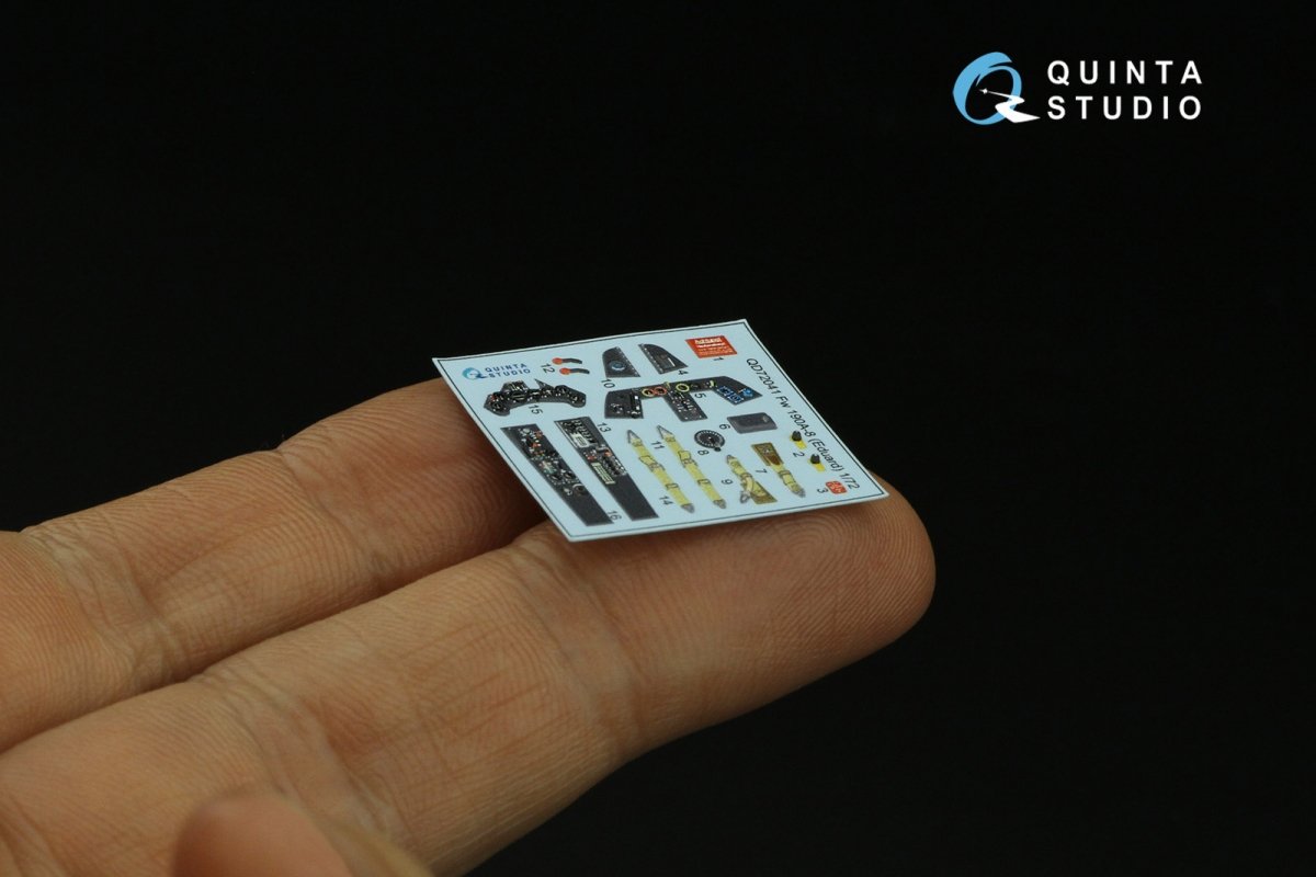 Quinta Studio QD72041 Fw 190A-8 3D-Printed &amp;amp; colored Interior on decal paper (Eduard) 1/72 – image 5