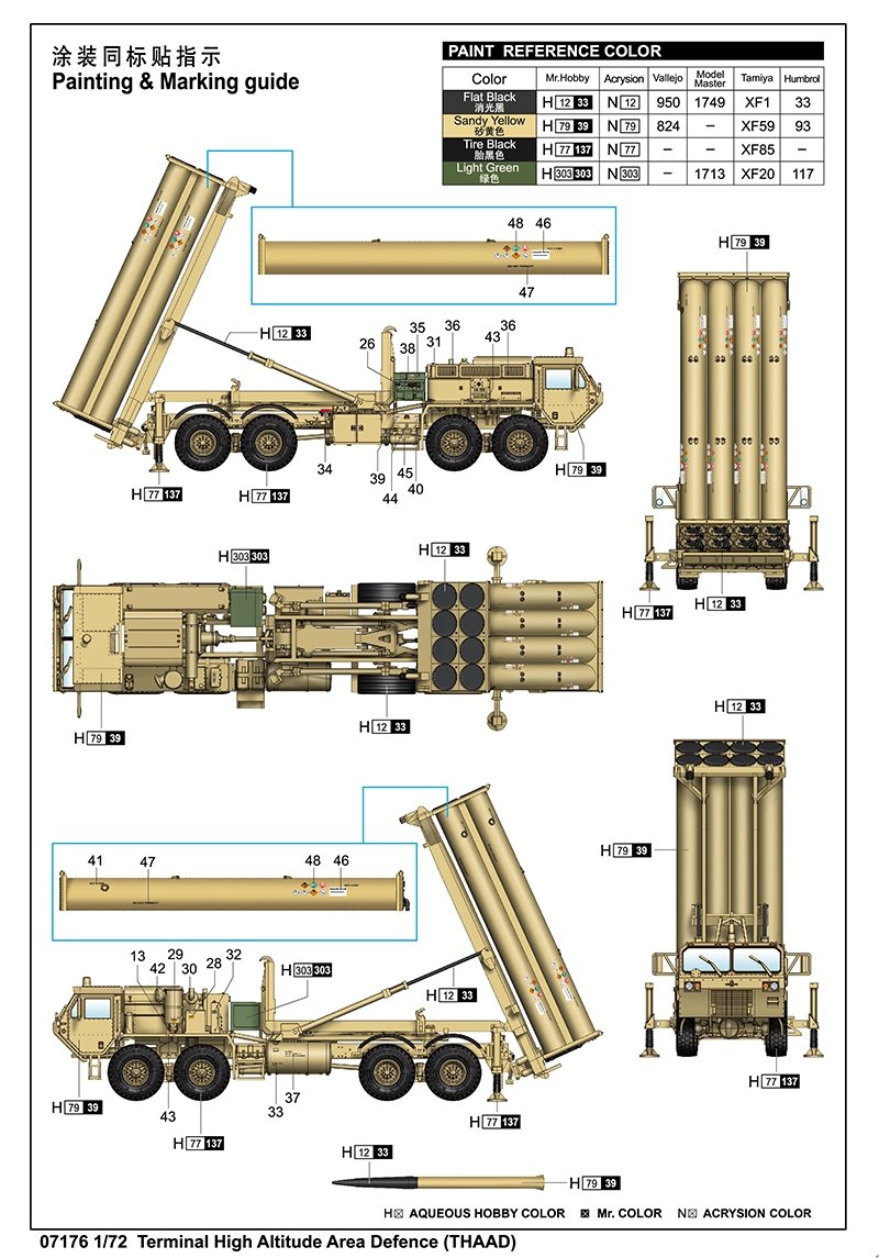 Trumpeter 07176 Terminal High Altitude Area Defense (THAAD) 1/72 – obrázek 4