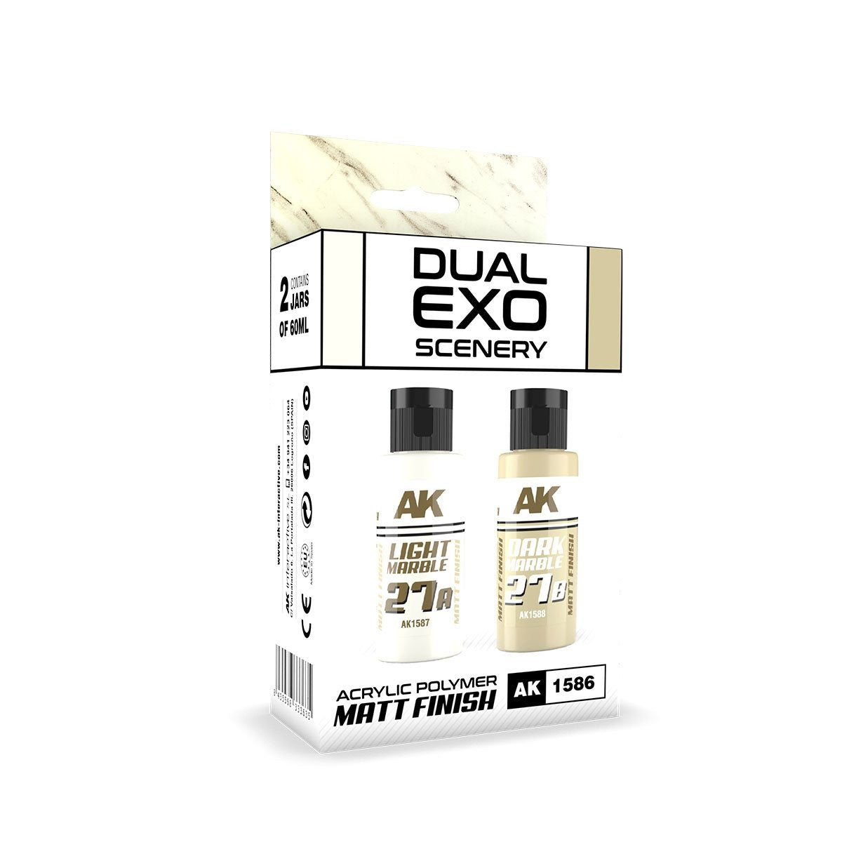 AK Interactive AK1586 DUAL EXO SCENERY SET 27 – 27A LIGHT MARBLE &amp;amp; 27B DARK MARBLE