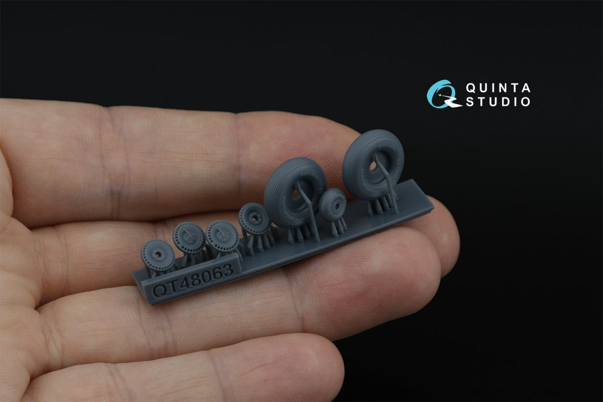 Quinta Studio QT48063 LaGG-3, MiG-3, La-5/La-7/La-9, Yak-7/Yak-9, I-185/250 Wheels (longitudinal tread) (all kits) 1/48 – image 3