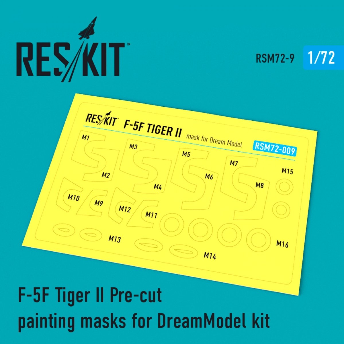 RESKIT RSM72-0009 F-5F &amp;quot;TIGER II&amp;quot; PRE-CUT PAINTING MASKS FOR DREAMMODEL KIT 1/72