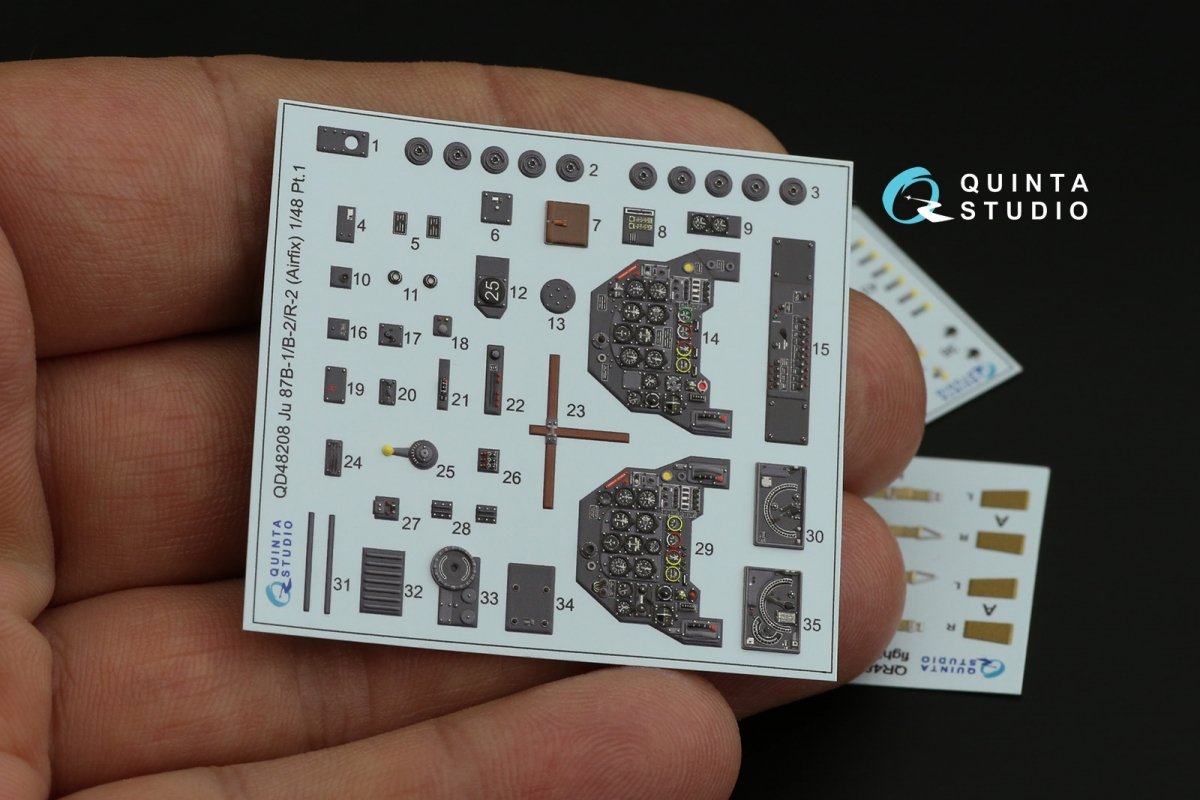 Quinta Studio QD48208 Ju 87B-1/B-2/R-2 3D-Printed &amp;amp; colored Interior on decal paper (Airfix) 1/48 – image 9