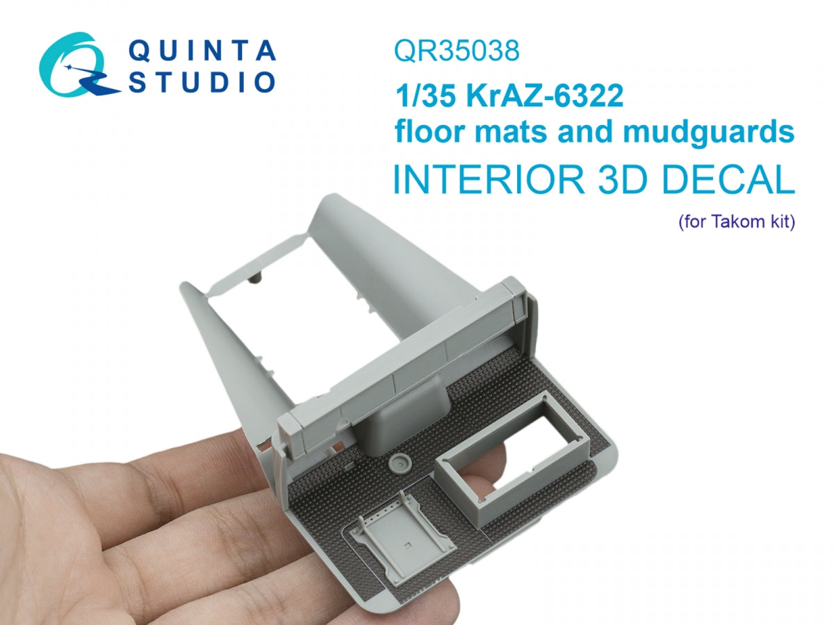 Quinta Studio QR35038 KrAZ-6322 floor mats and mudguards (Takom) 1/35
