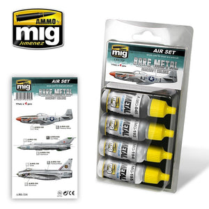 Munitions de Mig Jiminez 7216 COULEURS D&amp;#39;AVIONS EN MÉTAL NU 4x17ml