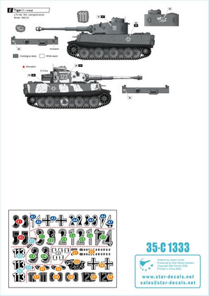 Star Decals 35-C1333 Tiger I. sPzAbt 502 # 1. Initial / Early production Tigers 1942-43. 1/35 – image 3