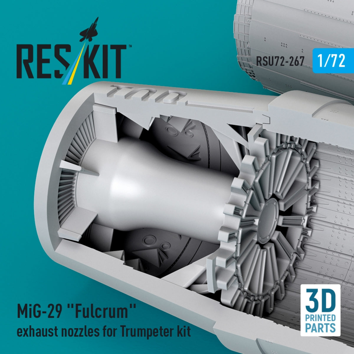 RESKIT RSU72-0267 MiG-29 &amp;quot;Fulcrum&amp;quot; exhaust nozzles for Trumpeter kit (3D Printed) 1/72 – image 3