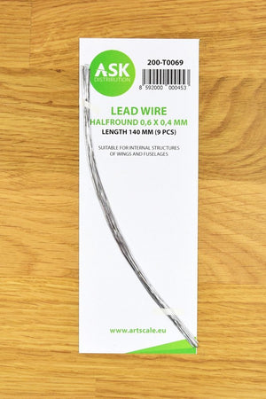ASK T0069 Lead Wire - Halfround 0.6 x 0.4 x 140 mm (9 pcs)