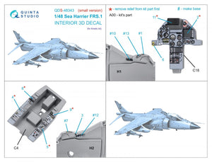 Intérieur imprimé en 3D et coloré sur papier décalcomanie Quinta Studio QDS-48343 Sea Harrier FRS.1 (Kinetic) (Petite version) 1/48 – image 2