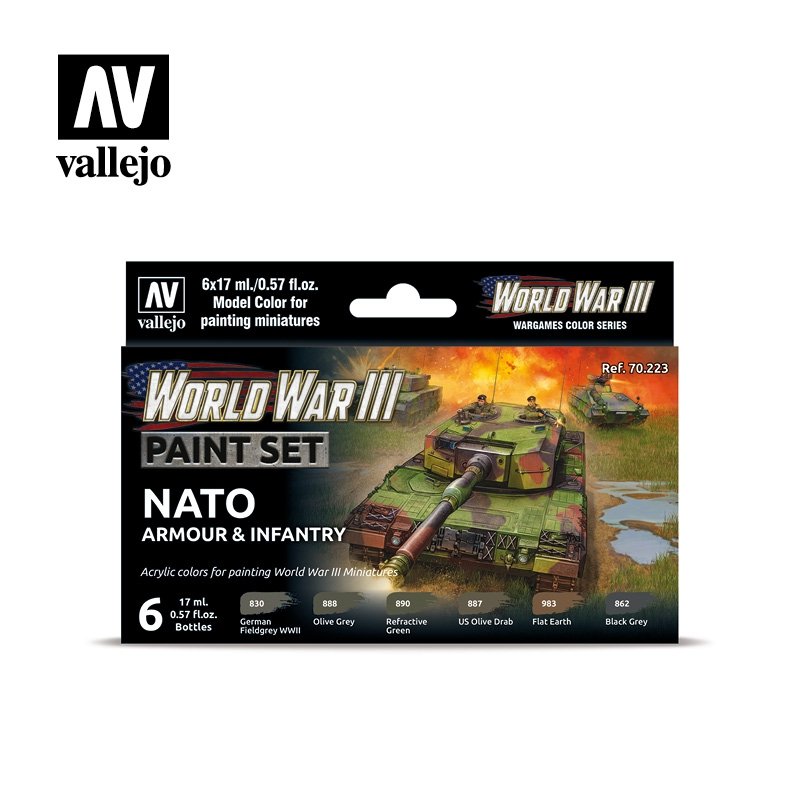 Vallejo 70223 WWIII NATO Armor &amp;amp; Infantry 6x17ml