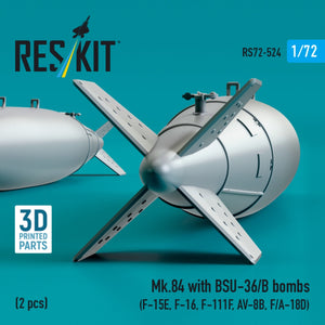 RESKIT RS72-0524 Mk.84 with BSU-36/B bombs (2 pcs) (3D Printed) 1/72 – image 3