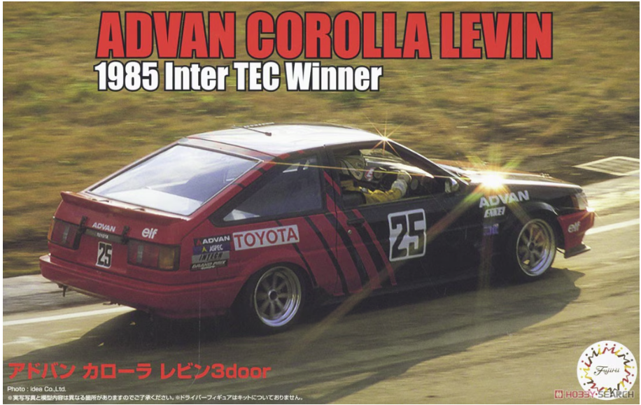 Fujimi 046914 ADVAN Corolla Levin 3 portes 1985 Inter TEC Vainqueur 1/24