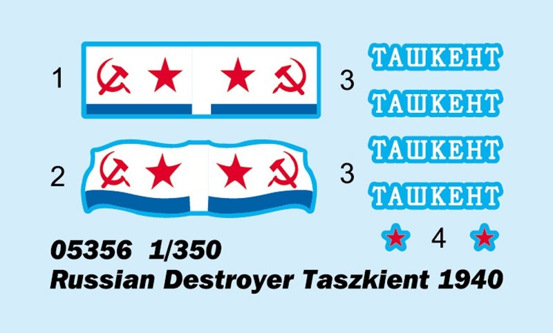 Trumpeter 05356 Russian Destroyer Tashkent 1940 1/350 – obrázek 4