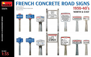 Miniart 35674 French Concrete Road Signs 1930-40&amp;#39;s. North &amp;amp; East 1/35