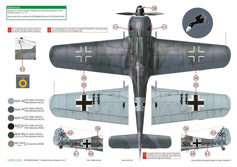 Exito ED72004 DECALS Luftwaffe Ground Attackers vol.1 - Ju 87 D-3, Hs 129, Fw 190F-8 1/72 – immagine 7