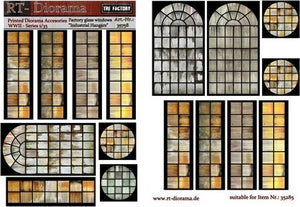 RT-Diorama 35758 Printed Accessories: Factory glass windows &amp;quot;Industrial Hangars&amp;quot; 1/35