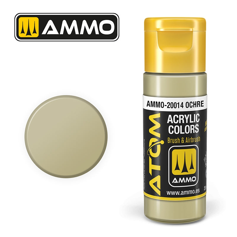 AMMO of Mig Jimenez 20014 ATOM COLOR Ocher 20ml