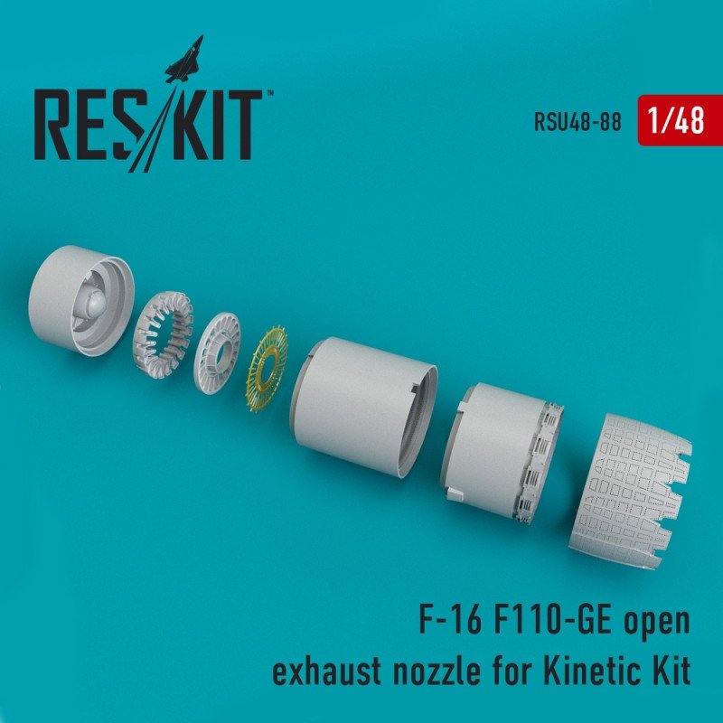 RESKIT RSU48-0088 Tuyère d'échappement ouverte F-16 (F110-GE) pour kit Kinetic 1/48
