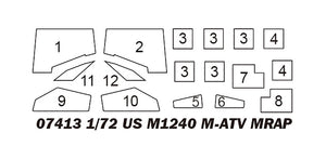 Trumpeter 07413 US M1240 M-ATV MRAP 1/72 – obrázek 3