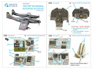 Quinta Studio QD48363 F-82F Twin Mustang 3D-Printed &amp;amp; colored Interior on decal paper (Modelsvit) 1/48 – Bild 12