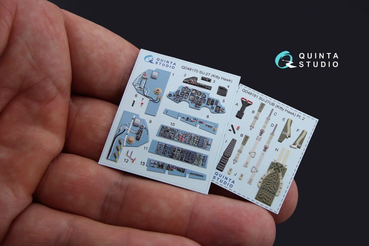 Quinta Studio QD48170 Su-27 3D-Printed colored Interior on decal paper (for KittyHawk kit) 1/48 – image 2