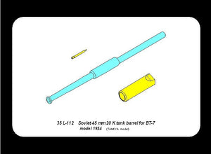 Aber 35L-112 Soviet 45 mm 20 K tank barrel for BT-7 1/35 – obrázek 10