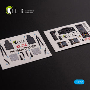 KELIK K72058 HH-65A/B Dolphin interior 3D decals for Dream Model kit 1/72