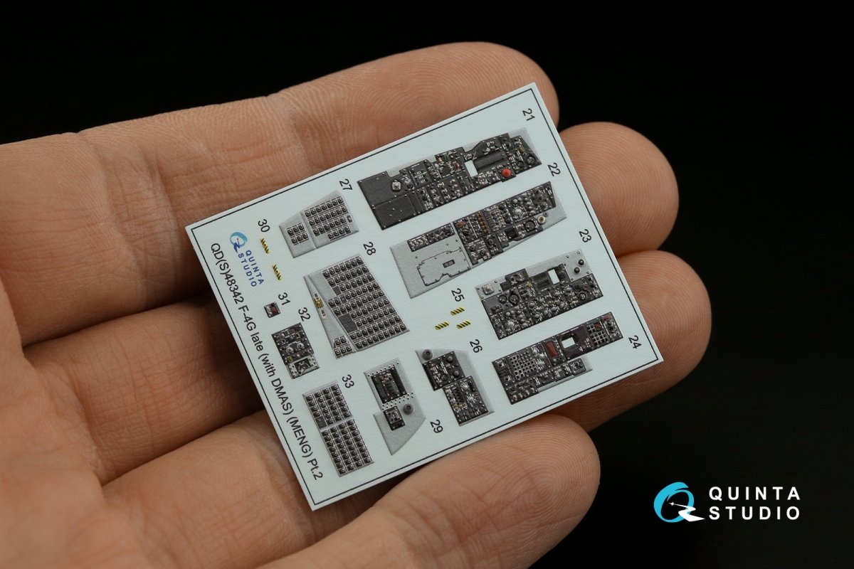 Quinta Studio QDS-48342 F-4G late 3D-Printed &amp;amp; coloured Interior on decal paper (Meng) (Small version) 1/48 – zdjęcie 3