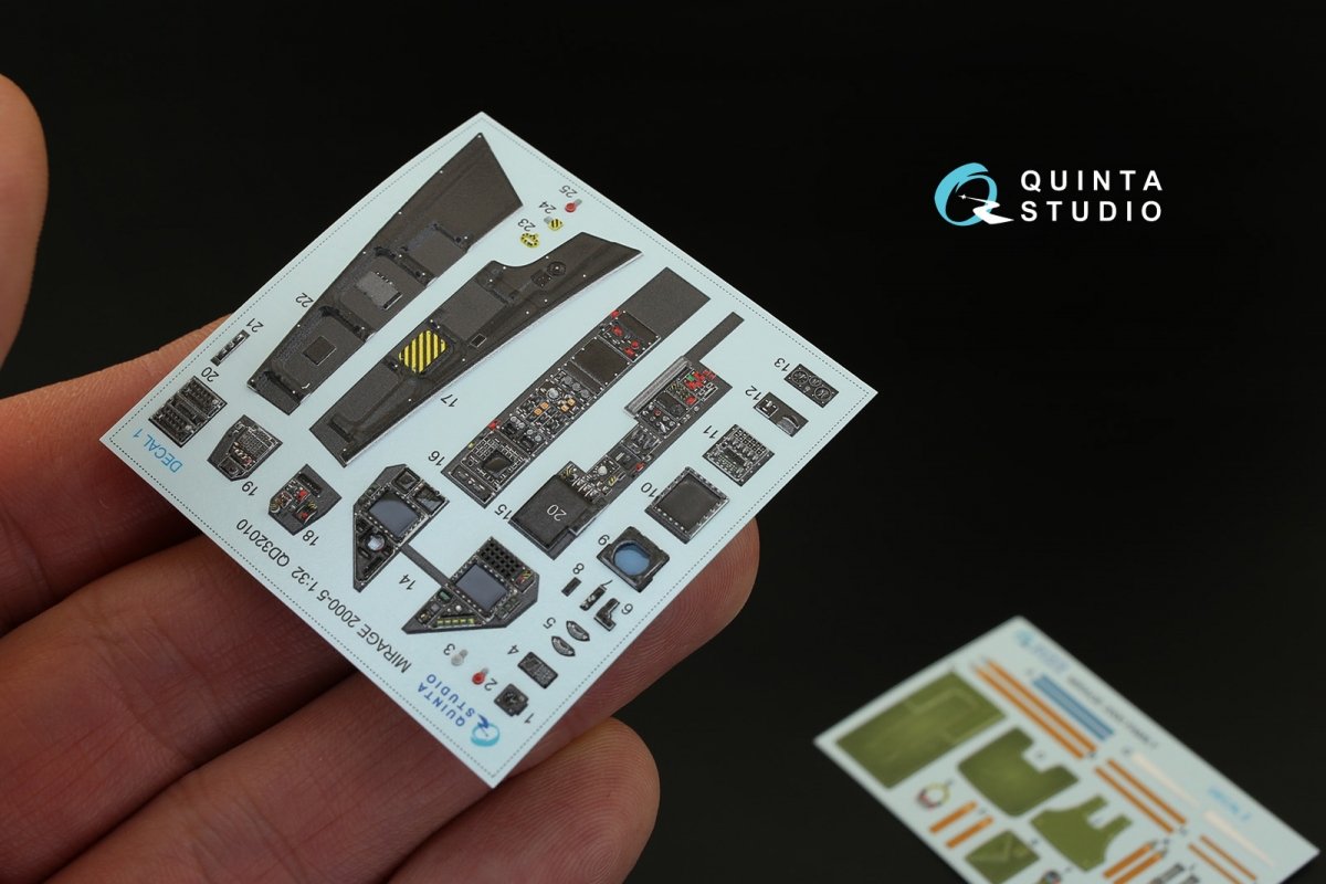 Quinta Studio QD32010 Mirage 2000-5 3D-Printed &amp;amp; colored Interior on decal paper (for Kitty Hawk kit) 1/32 – immagine 6