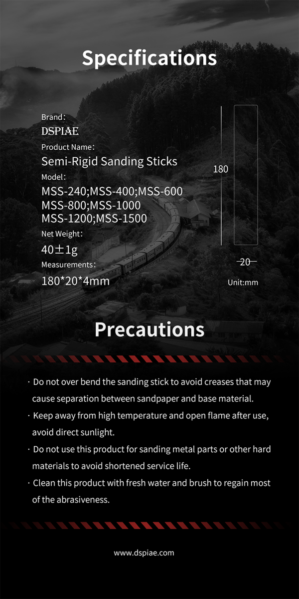 DSPIAE MSS-240 Semi-Rigid Sanding Sticks #240 x 3 PCS / flexible file - abrasive – image 7
