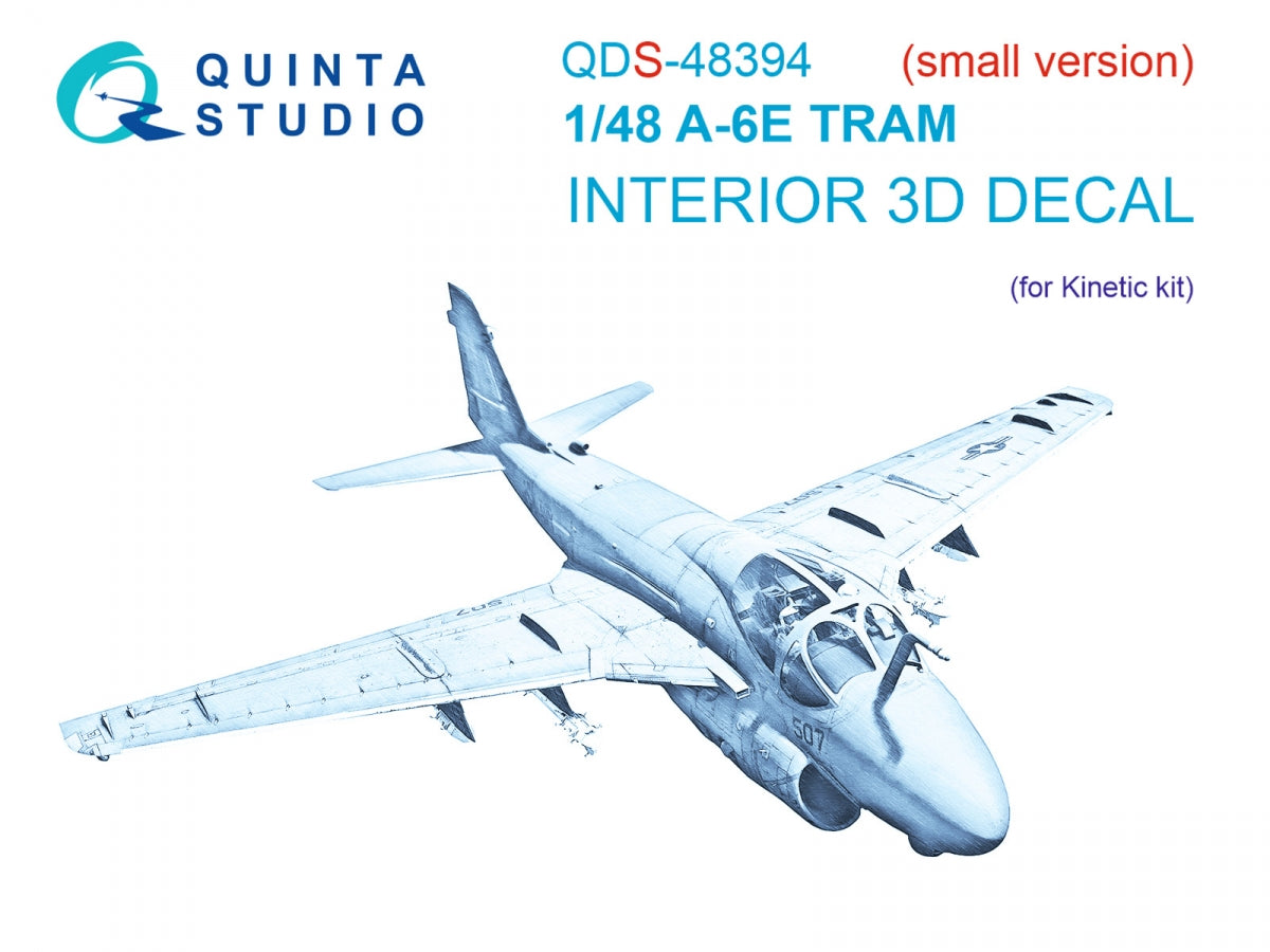 Quinta Studio QDS-48394 A-6E TRAM 3D-Printed &amp;amp; colored Interior on decal paper (Kinetic) (Small version) 1/48